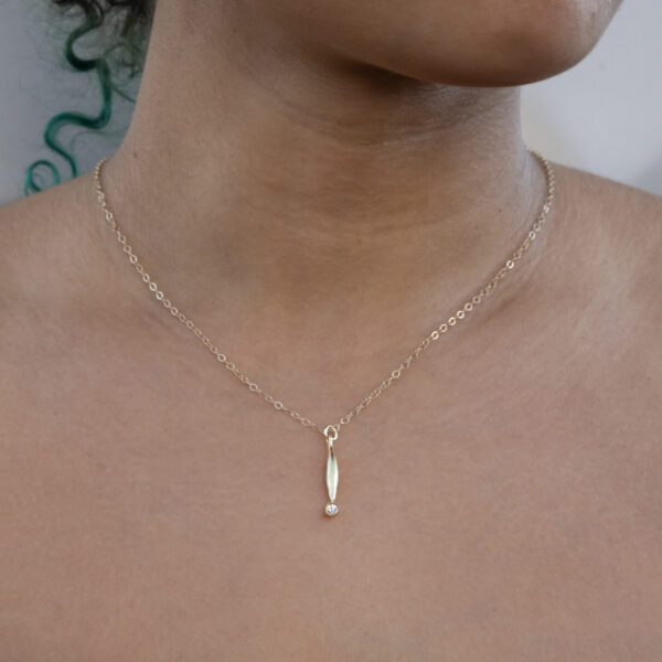 Agave Pendant with Diamond Gold 1